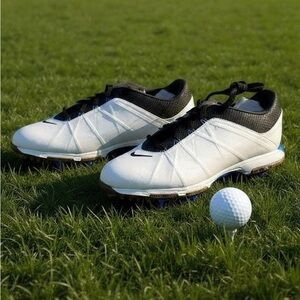 Nike Lunar Fire Mens Golf Shoes Sneakers Size 10.5 White Blue 853738-100 EUC